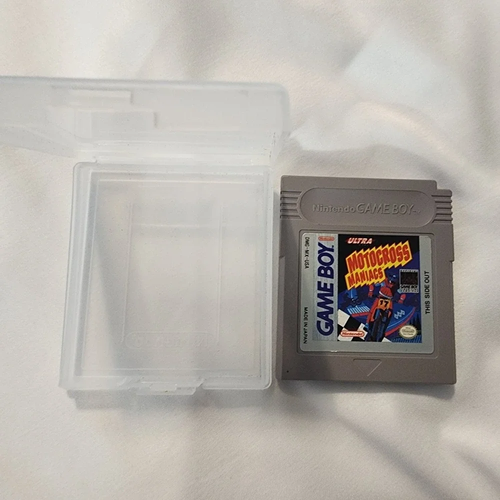 (NINTENDO GAMEBOY, 1989) MOTOCROSS MANIACS Cartridge & Case Working